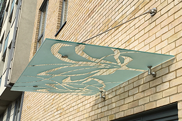 Enamelled/ Frosted Glass Canopy